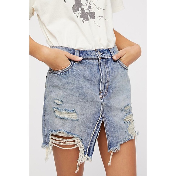 Free People Dresses & Skirts - FREE PEOPLE  | RELAXED & DESTROYED SKIRT